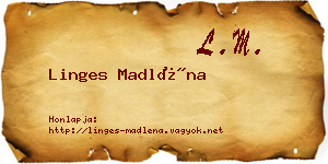 Linges Madléna névjegykártya